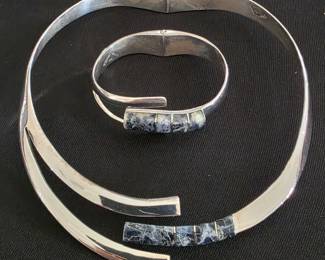 Sterling Silver Chocker and Bracelet