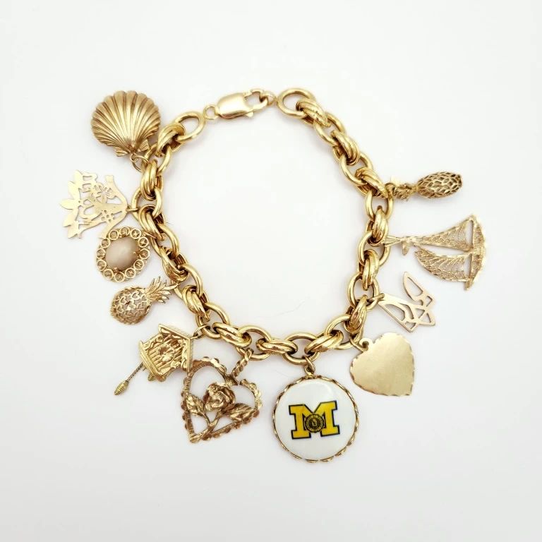 14K Gold Charm Bracelet