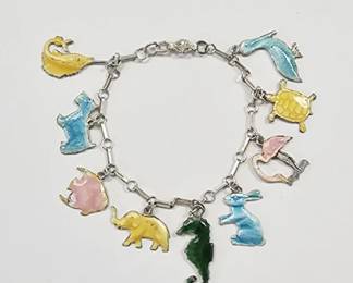 Sterling Sealife Charm Bracelet