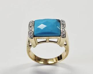 Gold Plated Sterling Turquoise Ring