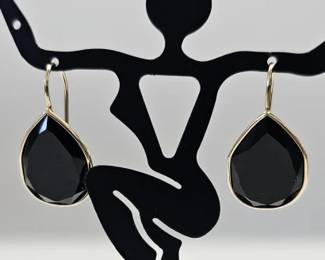 14K Black Onyx Teardrop Earrings