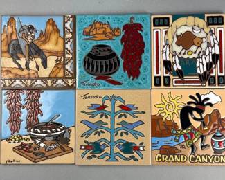 Cleo Teissedre Handpainted Ceramic Tiles