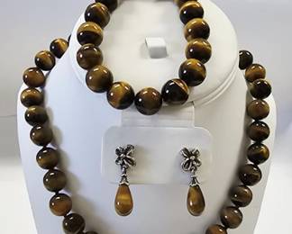 Sterling & 18K Whitney Kelley Tiger's Eye Set