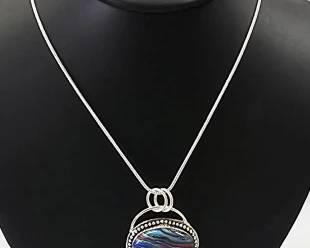 Sterling Silver Rainbow Calsilica Necklace