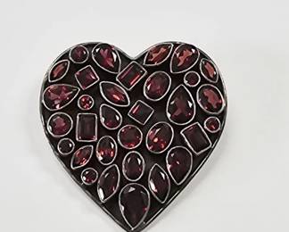 Nicky Butler Sterling Silver Garnet Brooch