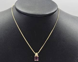 Vintage Christian Dior Purple Crystal Necklace