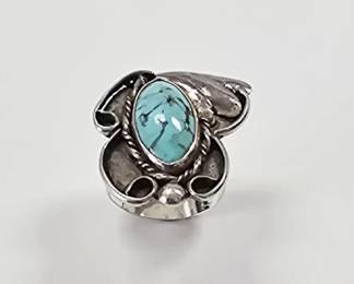 Vintage Navajo Sterling Turquoise Ring