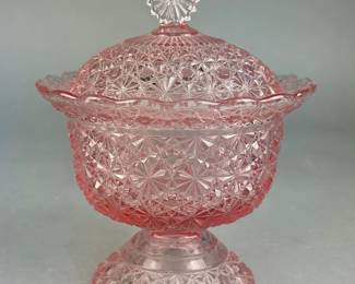 LG Wright Pink Daisy & Button Covered Compote
