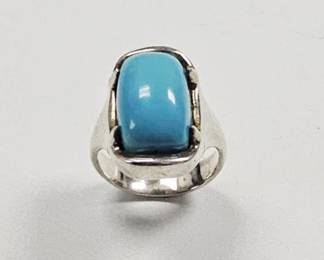 950 Silver Milor Italy Turquoise Dome Ring