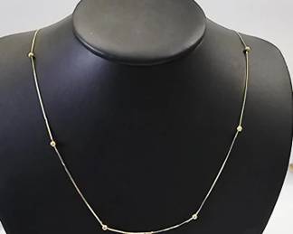 14K Yellow Gold Ball Chain Necklace