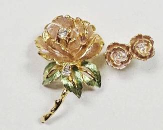 Graziano England Rose 1997 Gold Plated Enamel