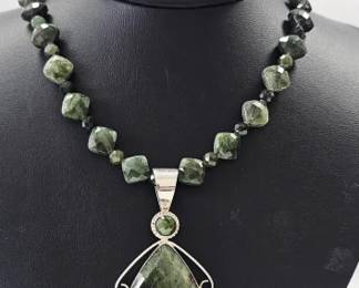 Jay King Sterling Nephrite Jade Necklace