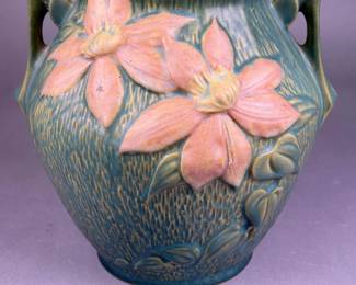 Roseville Clematis Two-Handled Vase