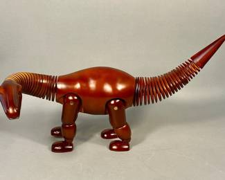 Wooden Brontosaurus Dinosaur