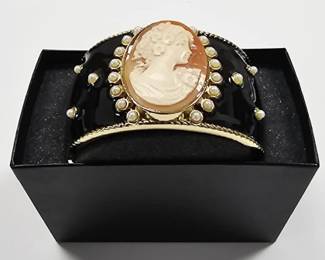 Amedeo NYC Enamel Gold Tone Cameo Bracelet