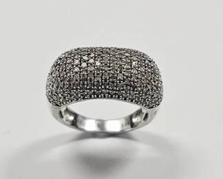 MDJ Sterling Silver Pave Diamond Ring
