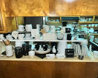 KITCHEN FULL OF BLACK & WHITE WARE