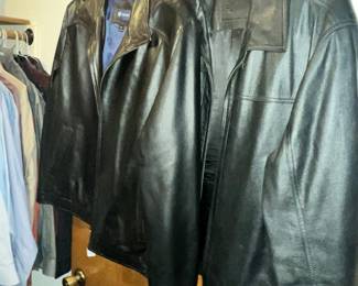 A LARGE CLOSET OF MEN'S WEAR - LEATHER JACKETS!