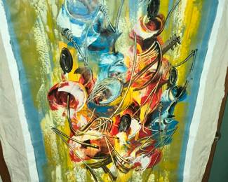 PAINTING ON HANGING CANVAS