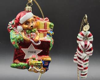 (2) Christopher Radko Mercury Glass Ornaments