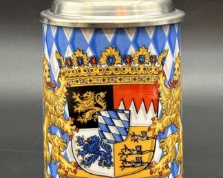Schrobenhausen German Bayern Stein w/ Pewter Lid
