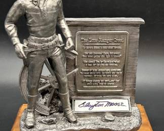 Clayton Moore Lone Ranger Pewter Sculpture w/ COA