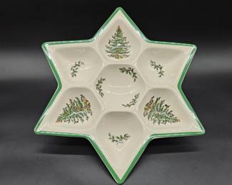 Spode Christas Tree Divided Star-Shape Relish Dish