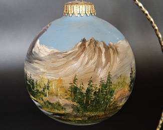 Signed Waterford Venetian Ball Ornament on Stand