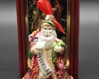 Signed Waterford Checking it Twice Santa Ornament