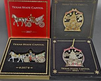 (2) 2017 & 2021 Texas State Capitol Ornaments