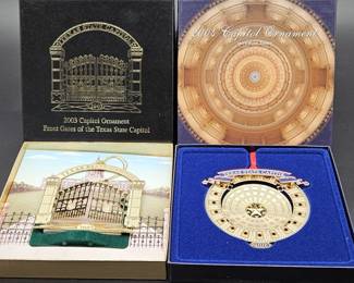 (2) 2003 & 2004 Texas State Capitol Ornaments