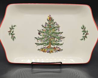 Spode Christmas Tree Red Band Sandwich Tray