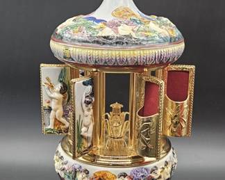 Capodimonte Musical Carousel w/ Reuge Movement