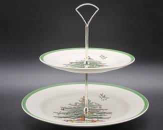 Spode Christmas Tree 2-Tier Serving Plate