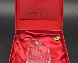 Signed Waterford Crystal Christmas Ornament, 1/12