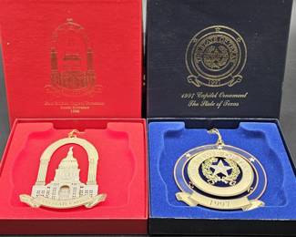 (2) 1996 & 1997 Texas State Capitol Ornaments