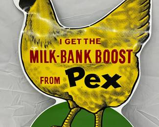 Embossed Metal Die-Cut Advertising Sign, Kraft Milk-Bank Boost, 14in x 19in