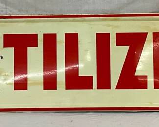 48x12in Self-Framed Metal Fertilizers Sign by A-M Sign Co.