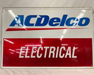 Emb. AC Delco Self-Framed Metal Sign, 24 x 36in.