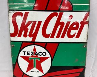 12×18 Porcelain Texaco Sky Chief Pump Plate, 1951