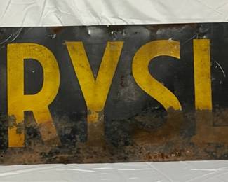 Early SS Metal Chrysler Sign, 60in x 16in