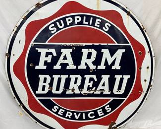 60-Inch Porcelain Single-Sided Farm Bureau Supplies Sign