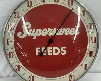 Supersweet Feeds 12in Glass-Faced Metal Thermometer