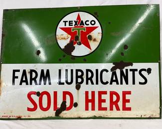 1956 SSP Texaco Farm Lubricants Sign, 42×30 Inches