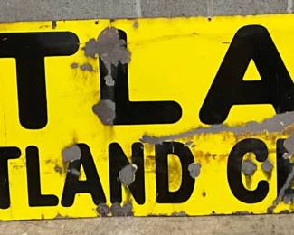 Single-Sided Porcelain ‘Atlas Portland Cement’ Sign, 72in x 22in