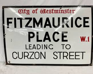 SSP, “Fitzmaurice Place, W.1,” Street Sign 35 x 24in.