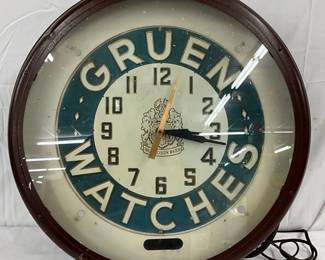 Gruen Watches Large Neon Clock, Model BC-14-N, 20in.