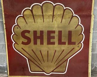 Vintage 61×59-Inch Shell Metal Advertising Sign