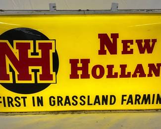 New Holland Dealer Double-Sided Illuminated Sign, 25 x 12 Inches