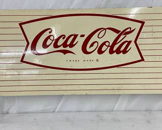 Coca-Cola Fishtail Metal Rack Sign, 25 x 10 Inches